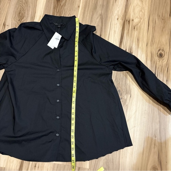 NWT Banana Republic Pleat-Back Poplin Shirt Size Med Black - Picture 6 of 10